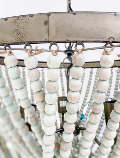 Ria Beaded Chandelier in Aqua (In-Store Pickup Only)