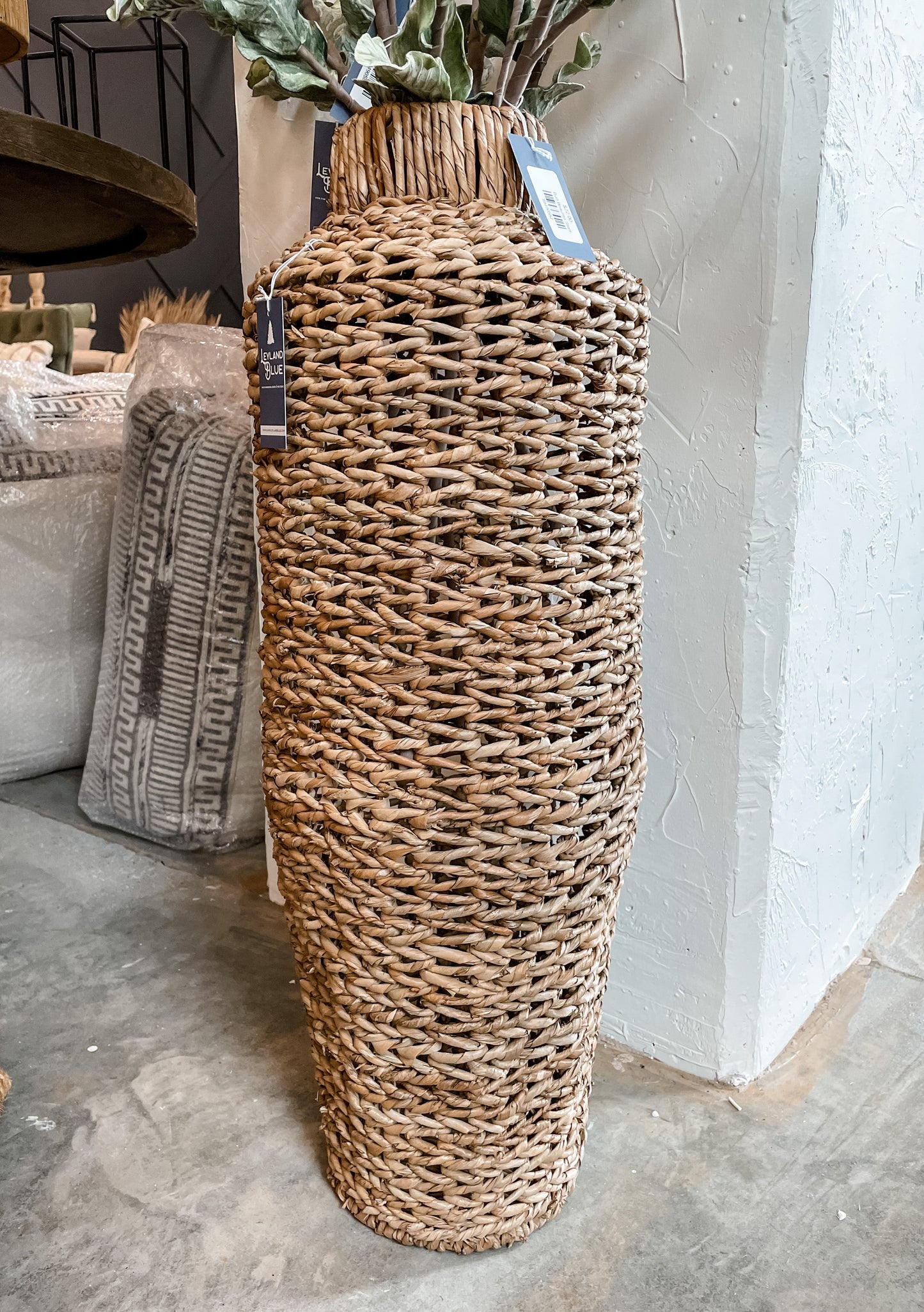 Wicker Floor Vase (in-store pickup only)